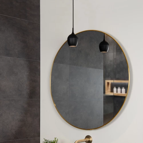 Lucide PRESTON - Pendelleuchten Badezimmer - Ø 10 cm - 1xGU10 - IP44 - Schwarz - Atmosphäre 1